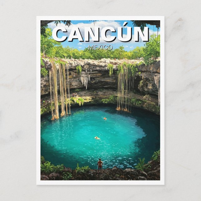 Carte Postale Cancun Mexico Travel Cenote (Devant)