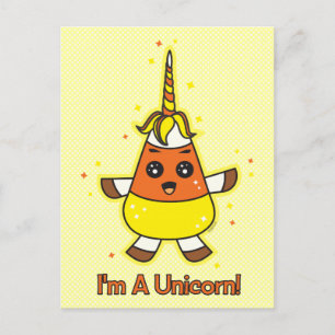 Carte Postale Candy Corn Unicorn