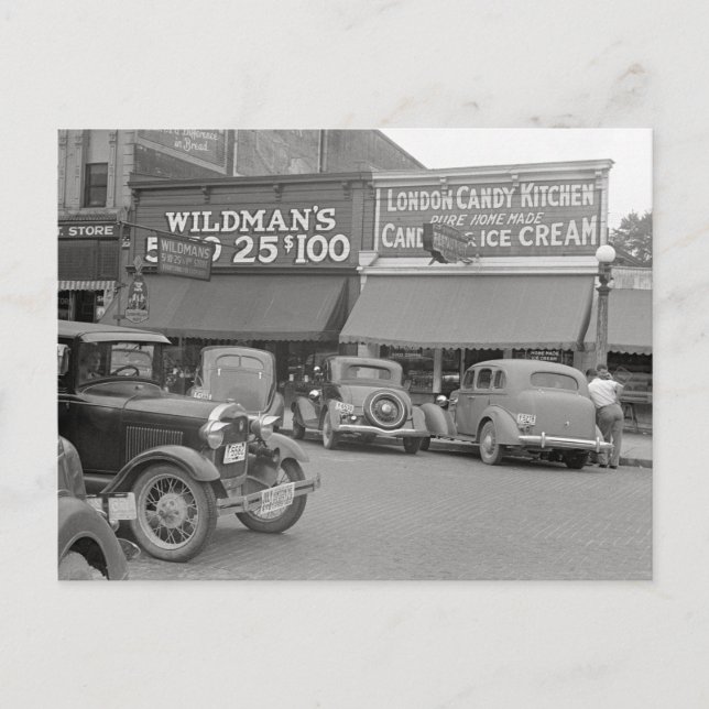 Carte Postale Candy & Ice Cream Shop, 1938 (Devant)