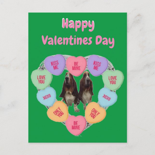 Carte Postale Candy Love Coeurs Avec Des Biens (Devant)