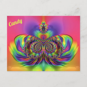 Carte Postale CANDY ~ Motif de conception 3D ~ Multi Couleurs