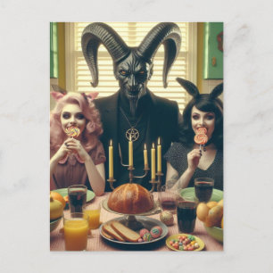 Carte Postale Candy Supper vintage Occult Baphomet