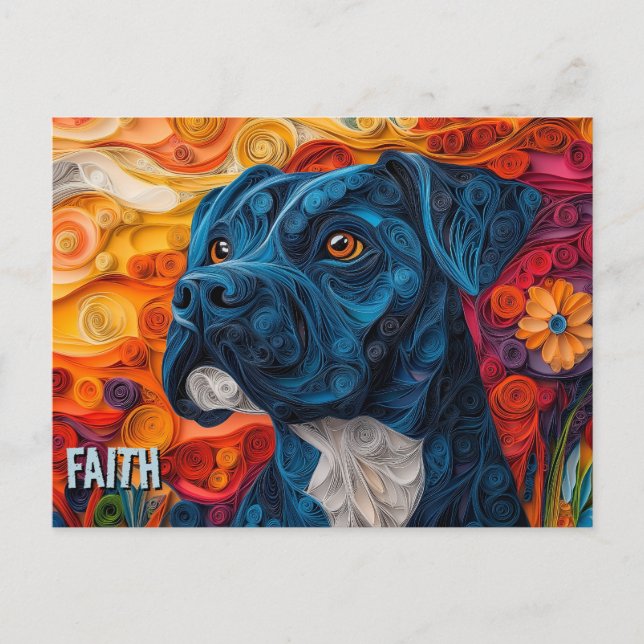 Carte Postale Cane Corso Papier Quitter Art Chien Portrait (Devant)