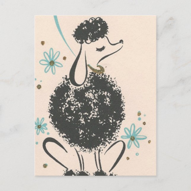 Carte Postale Caniche vintage (Devant)