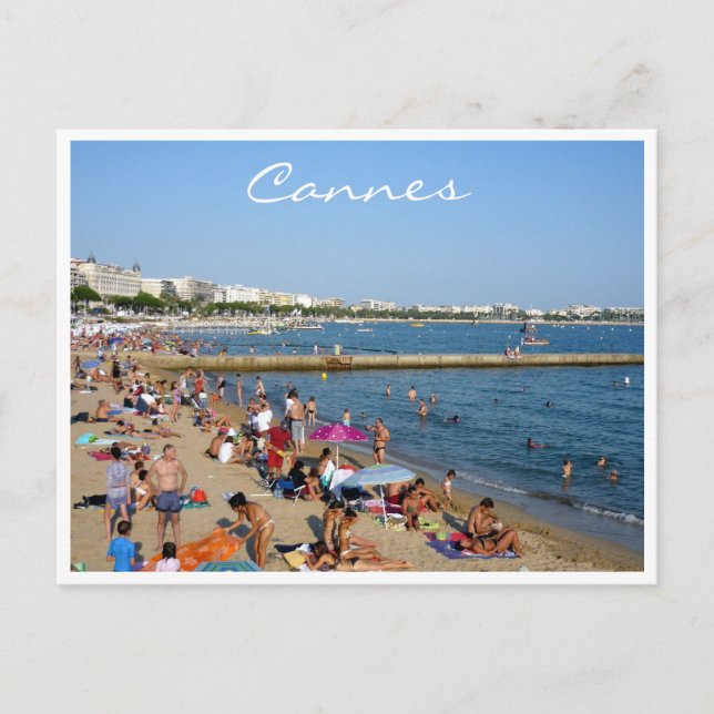 Carte Postale cannes au bord de la plage (Devant)