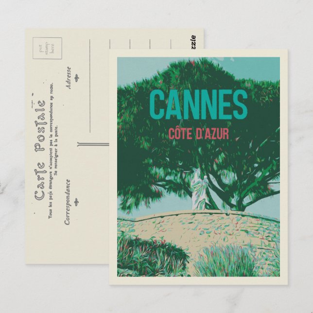 Carte Postale Cannes Côte d'Azur France, vue sur le Suquet (Devant / Derrière)