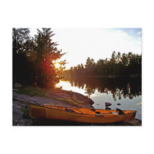 Canoë au coucher du soleil