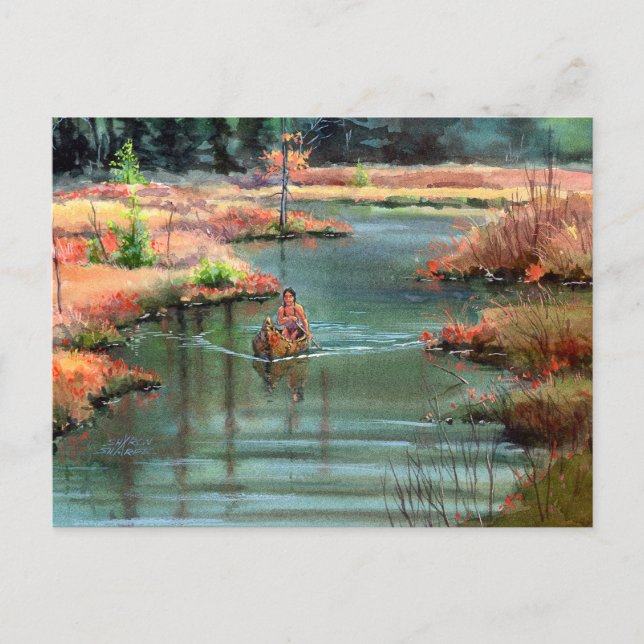 Carte Postale CANOË CALME par SHARON SHARPE (Devant)