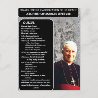 Carte Postale Canonisation de l'archevêque Marcel Lefebvre