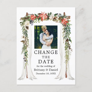 Carte Postale Canopée mariage Poinsettia Floral Changement La Da