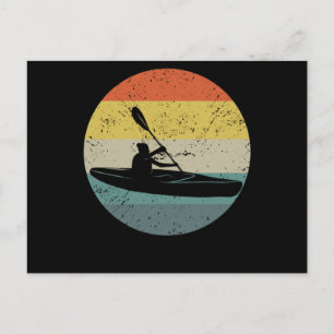 Carte Postale Canot à rameur rétro kayak pagayant bateau vintage