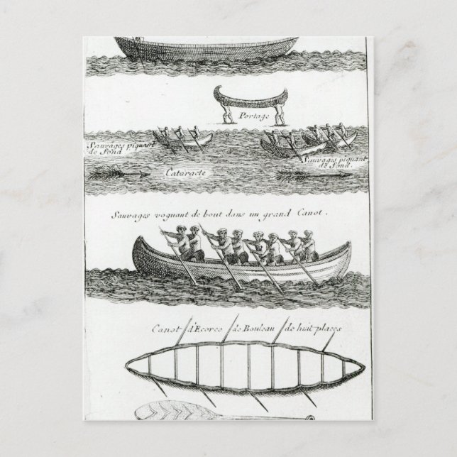 Carte Postale Canot des Iroquois (Devant)