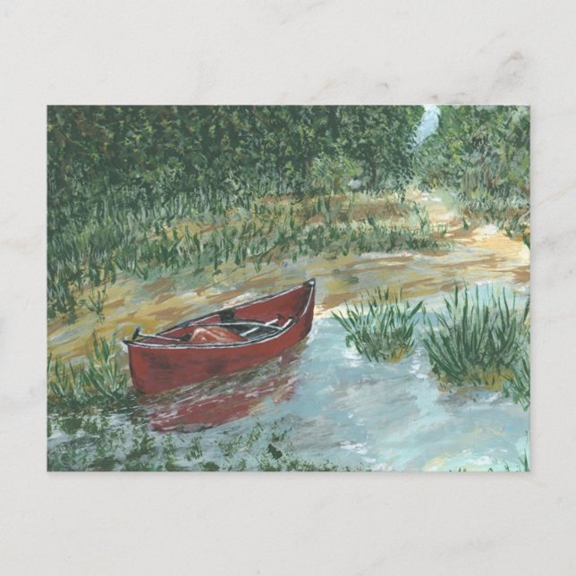 Carte Postale Canot rouge (Devant)