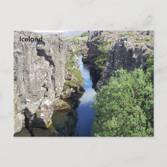 Carte Postale Canyon de Flosagja à Thingvellir, Islande (Devant)