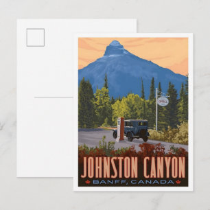 Carte Postale Canyon Johnstone Banff Canada Voyage Vintage