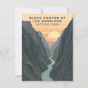 Carte Postale Canyon noir de la Gunnison Vintage USA