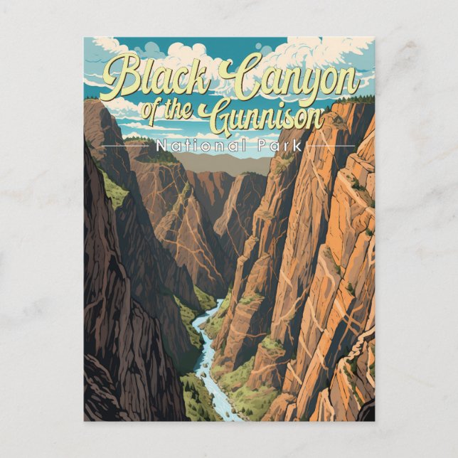 Carte Postale Canyon Noir Du Parc National Gunnison Art (Devant)