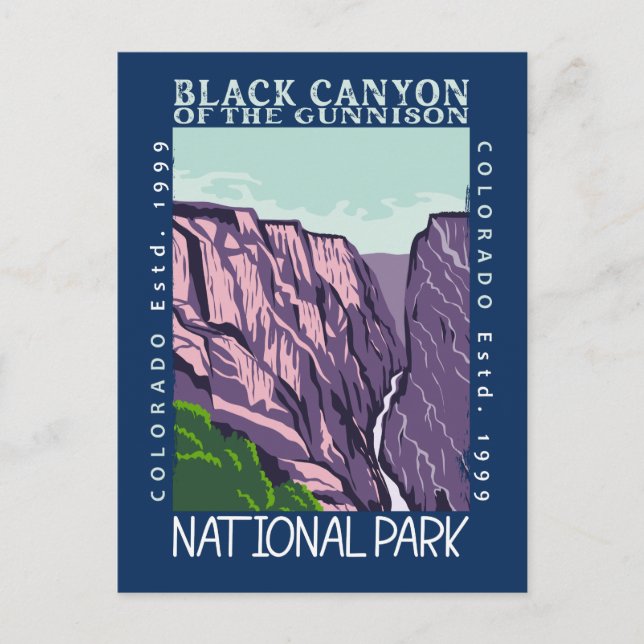 Carte Postale Canyon Noir Du Parc National Gunnison Rétro (Devant)