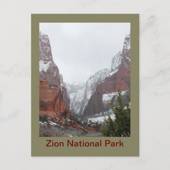 Carte Postale Canyons de Kolob après une défunte tempête d'hiver (Devant)