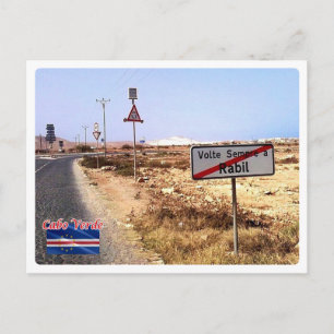 Carte Postale Cap-Vert - Rabil - Plaque toponymique -