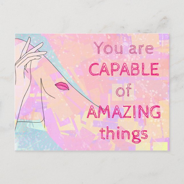 Carte Postale Capable de choses Extraordinaires Motivation Art A (Devant)