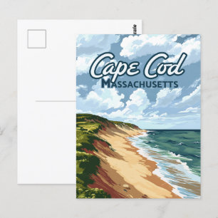 Carte Postale Cape Cod Beach Mer Massachusetts Bleu