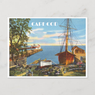 Carte Postale Cape Cod Massachusetts Bateaux vintages et quais