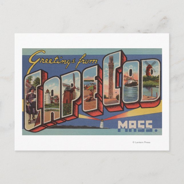 Carte Postale Cape Cod, MassachusettsScènes de grandes lettres (Devant)