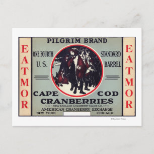 Carte Postale Cape Cod Pilgrim Eatmor Cranberries Marque