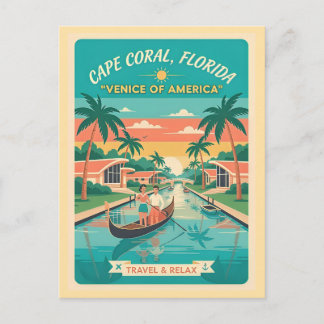 Carte Postale Cape Coral FL – The Venice of America Retro 1950s
