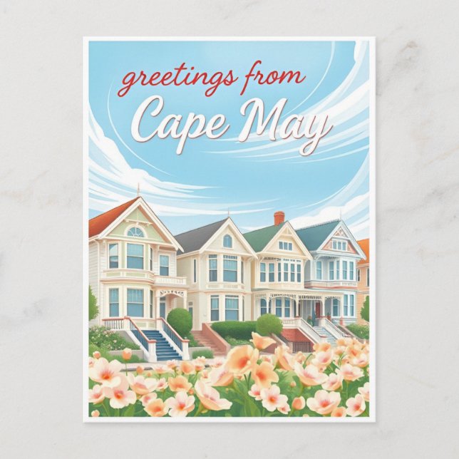 Carte Postale Cape May, New Jersey – Victorian Houses (Devant)