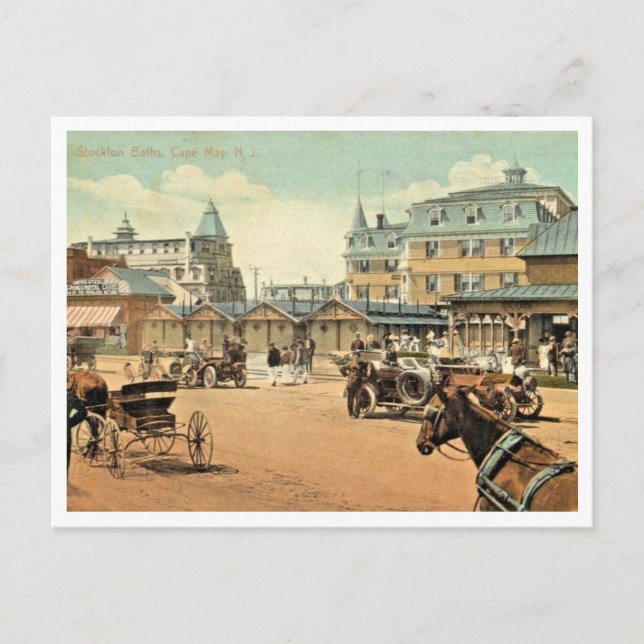 Carte Postale Cape May NJ, Stockton Bains, Vintage (Devant)