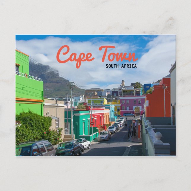 Carte Postale Cape Town - Bo Kaap maisons aux couleurs vives (Devant)