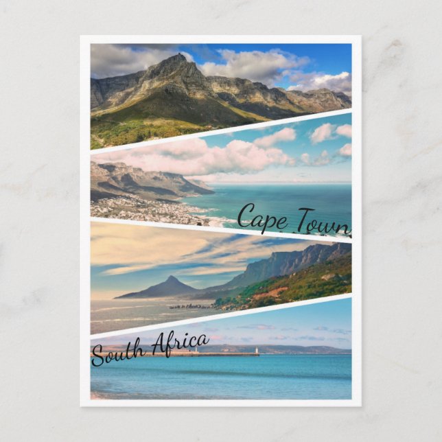 Carte Postale Cape Town Table Mountain Océan Collage (Devant)