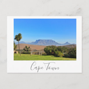 Carte Postale Cape Town Table Mountain View Paysage en herbe