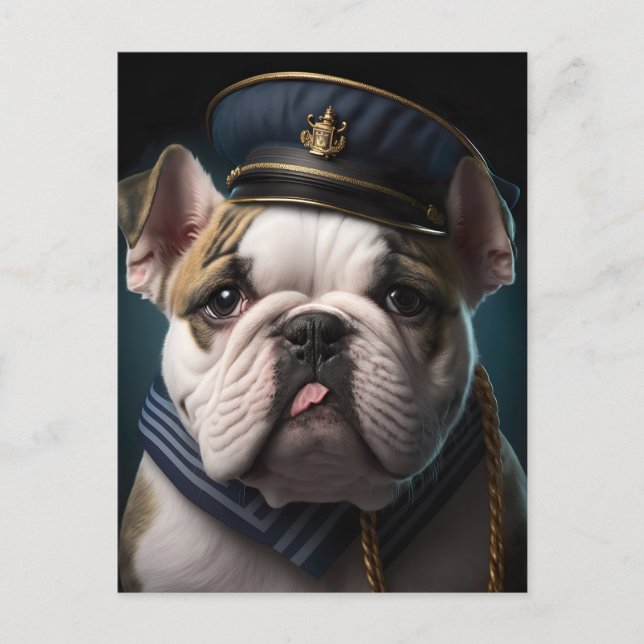 Carte Postale Capitaine de pilote de Bulldog (Devant)