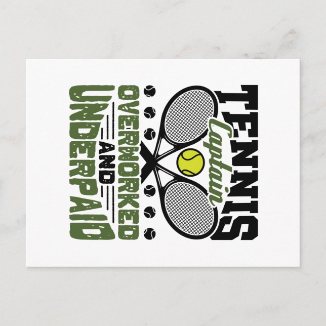 Carte Postale Capitaine de tennis surchargé de travail et sous-p (Devant)