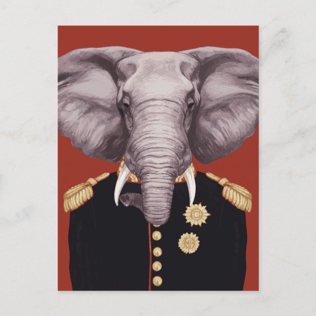 Carte Postale Capitaine Éléphant (Devant)