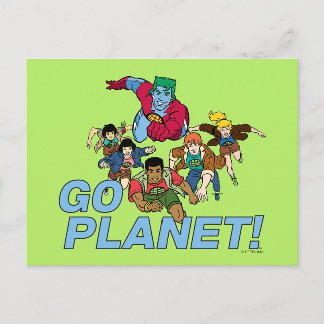Carte Postale Capitaine Planète et les Planètes - Allez Planète  (Devant)