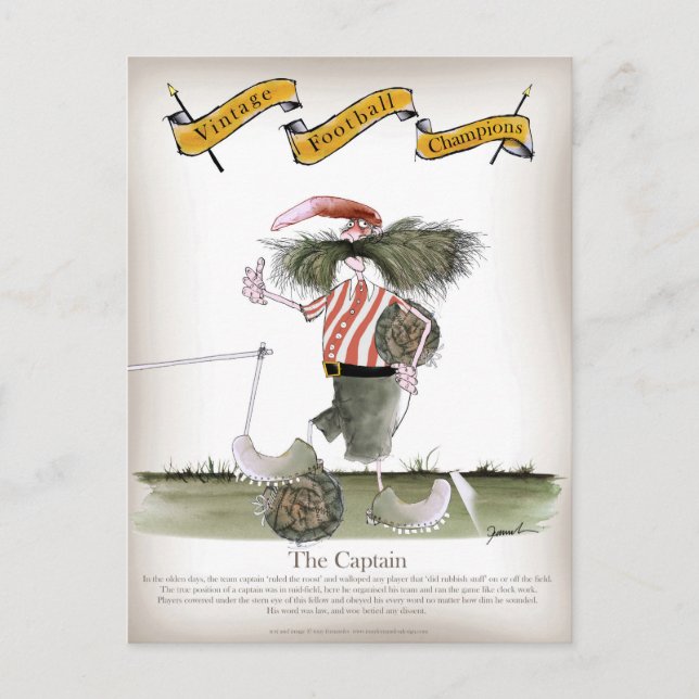 Carte Postale capitaine rouge blanc rayures (Devant)