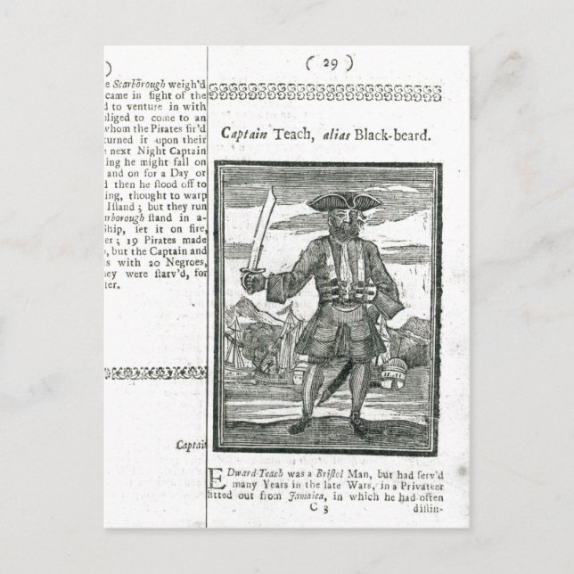 Carte Postale Capitaine Teach, Alias Black Beard (Devant)