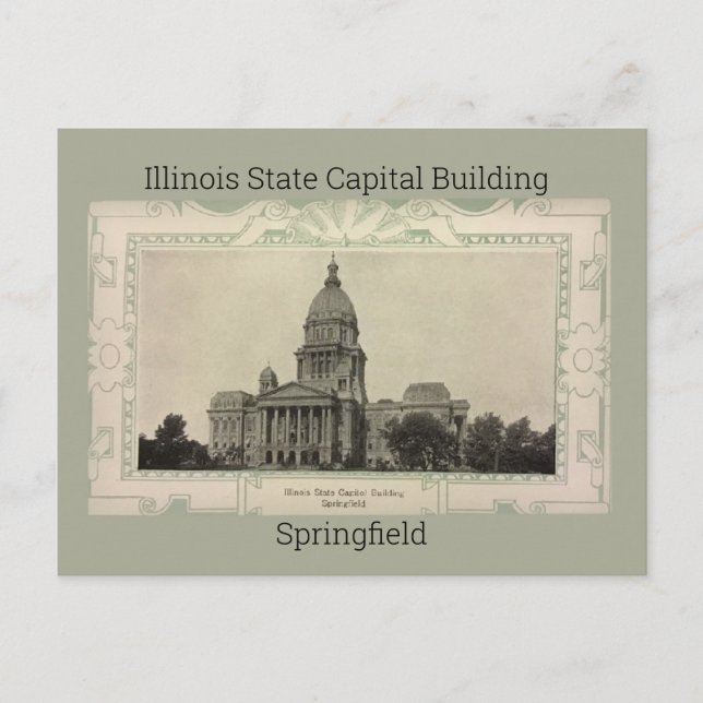 Carte Postale Capitale de l'État de l'Illinois construisant (Devant)