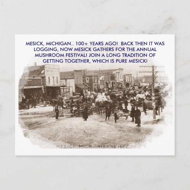 CARTE POSTALE CAPITALE DES CHAMPIGNONS, MESICK, MICHIGAN ~PROMO  (Devant)