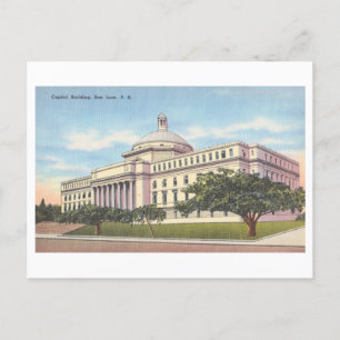 Carte Postale Capitol Building à San Juan, Porto Rico, Vintage