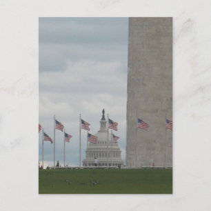 Carte Postale Capitole américain et monument de Washington