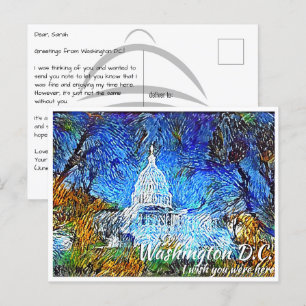 Carte Postale Capitole américain impressionniste de Washington D