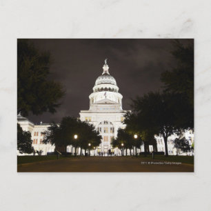 Carte Postale Capitole d'Austin, Texas à la nuit