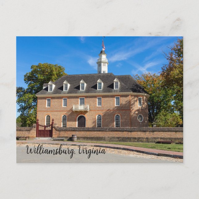 Carte Postale Capitole de Colonial Williamsburg (Devant)