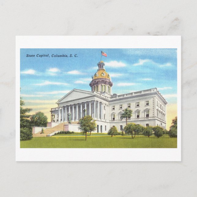 Carte Postale Capitole de l'État de Columbia, Caroline du Sud, (Devant)
