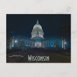 Carte Postale Capitole de l'État du Wisconsin Madison Wisconsin